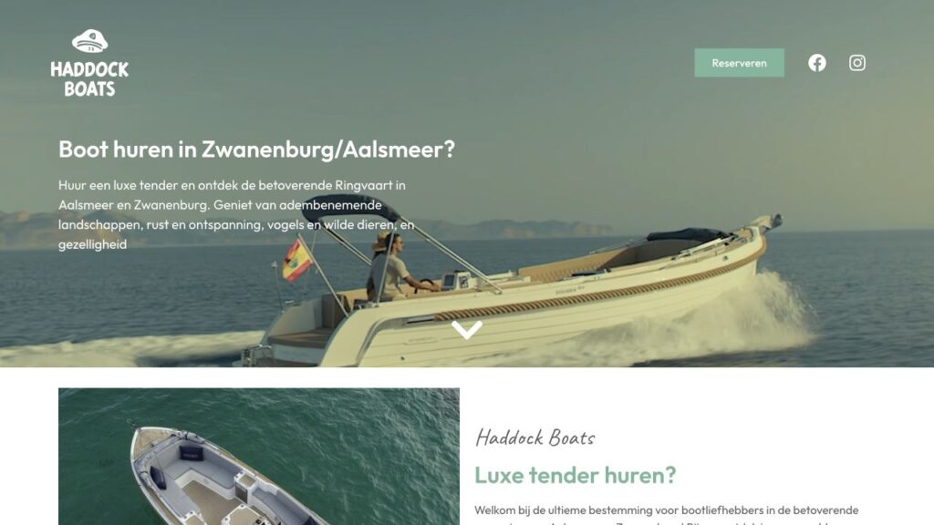 De website van Haddock Boats