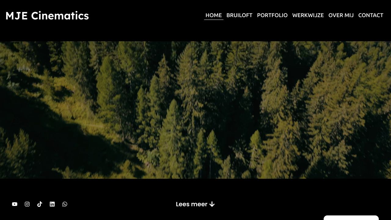 De website van MJE Cinematics